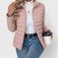 Women's cropped lightweight quilted puffer jacket in pink