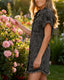 Women's Denim Shirt Dress with Frayed Hem