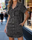 Women's Denim Shirt Dress with Frayed Hem