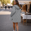 Back view of the hooded puffer jacket