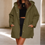 Women's diamond quilted hooded puffer jacket in olive green