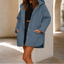 Women's diamond quilted hooded puffer jacket in blue