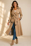 Women's double breasted long trench coat in beige