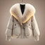 Women's faux fur collar oversized padded jacket in white