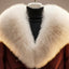 Wide fur collar across the shoulders