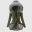 Women's faux fur hood fleece lined parka coat in army green with gray fur