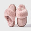 Women's Faux Fur Lined Indoor Winter Slippers with Non-Slip Sole in pink