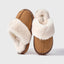 Women's Faux Fur Lined Indoor Winter Slippers with Non-Slip Sole in khaki