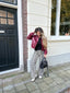 Bomber jacket styled on a doorstep