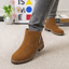 Women's faux shearling lined ankle boots in brown