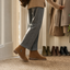 Ankle boots worn with straight leg jeans