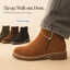 Side zip closure of the ankle boots