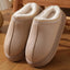 Women's Faux Suede Platform Clog Slippers with Plush Lining in khaki