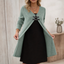 Women's Faux Two Piece Ribbed Dress with Buckle Detail