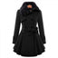 Women's fit and flare wool blend coat in black