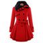 Women's fit and flare wool blend coat in red