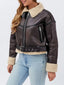 Moto jacket styled with jeans