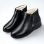 Women's fleece lined side zip winter ankle boots in black