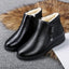 Black fleece lined winter boots shown as a pair