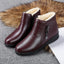 Women's fleece lined side zip winter ankle boots in wine red