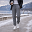 Women's Fleece-Lined Tapered Jogger Sweatpants in dark gray