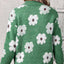 Women's Floral Half-Zip Sweater with Stand Collar