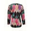 Women's Floral Print Quarter-Zip Long Sleeve Top