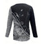 Women's Floral Print Quarter-Zip Long Sleeve Top