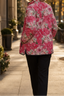 Back view of the printed quilted jacket