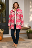 Floral quilted jacket styled casually