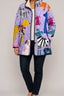 Women's quilted puffer jacket in lavender dog print