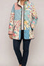 Women's quilted puffer jacket in patchwork floral print