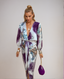 Women's Floral V-Neck Long Sleeve Maxi Dress with Split