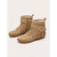 Women's fringe moccasin ankle boots in beige