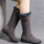 Women's fur cuff mid calf winter boots in space grey