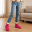 Women's fur lined slip on winter boots in rose