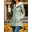 Women's fur trim hooded padded parka coat in light green