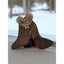 Brown fur trimmed ankle boots shown from the side