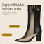 Detail of the support and fit of the knee high boots
