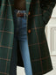 Green plaid coat shown from the side