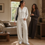 Women's Henley Top and Wide-Leg Pants Two-Piece Lounge Set