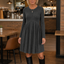 Women's High Waist Ribbed Knit A-Line Midi Dress in gray