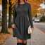 Women's High Waist Ribbed Knit A-Line Midi Dress