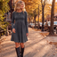 Women's High Waist Ribbed Knit A-Line Midi Dress