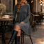 Women's High Waist Ribbed Knit A-Line Midi Dress