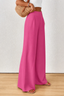 Women's High-Waisted Pleated Wide-Leg Pants in rose red