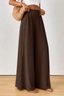 Women's High-Waisted Pleated Wide-Leg Pants in coffee