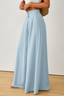 Women's High-Waisted Pleated Wide-Leg Pants in light blue