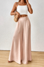 Women's High-Waisted Pleated Wide-Leg Pants in pink