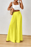 Women's High-Waisted Pleated Wide-Leg Pants in yellow